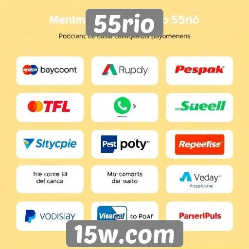 Métodos de pagamento disponíveis no 55rio
